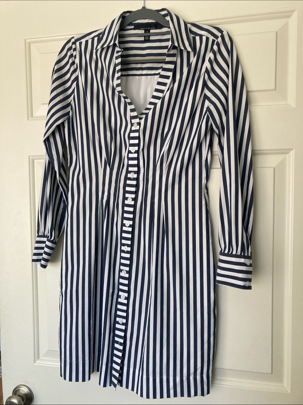 WHBM Long Sleeve Poplin Shirt Dress sz 8
